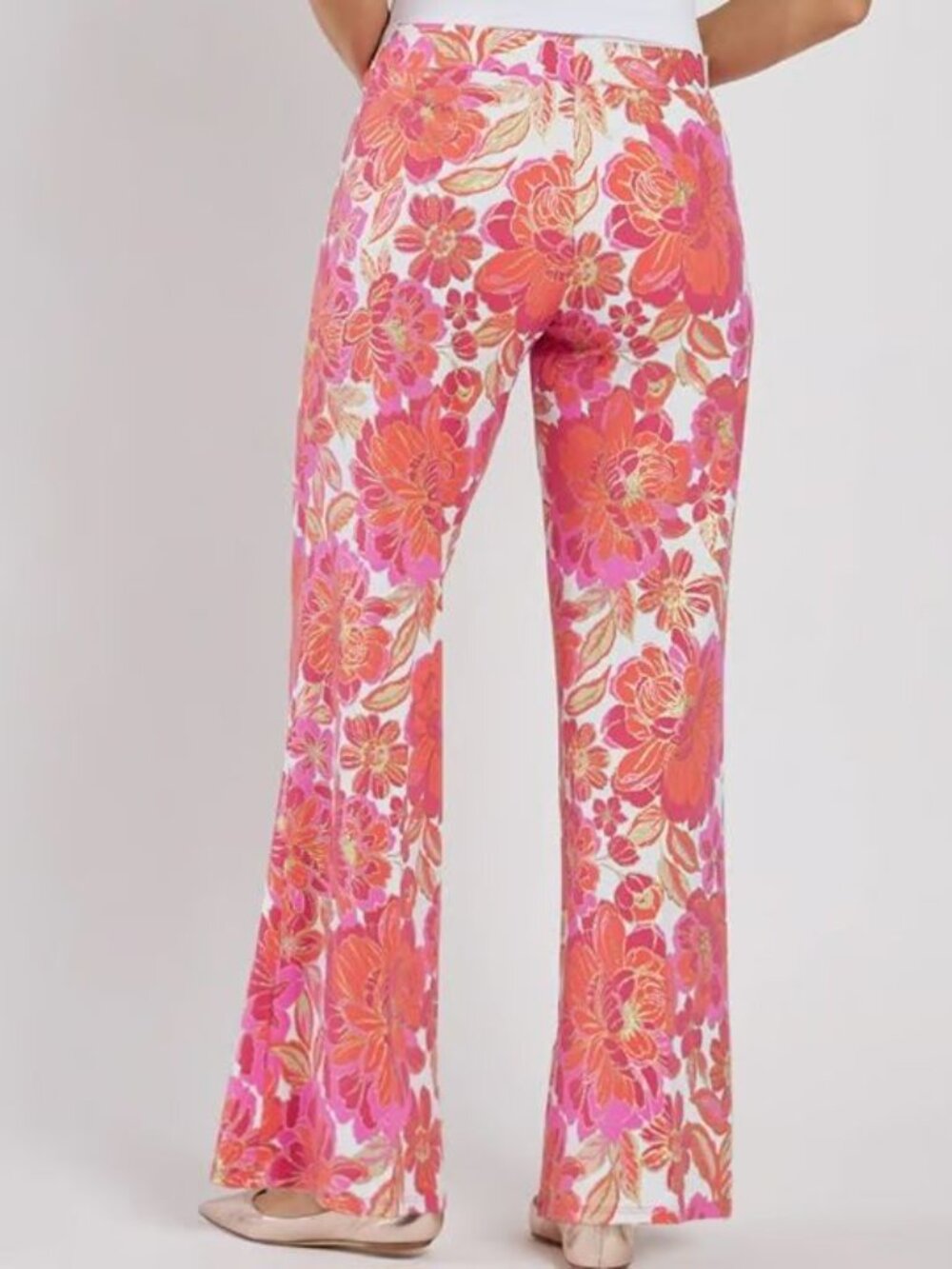 Jude Connally Nicolette Wide Leg Pants L Gilded Jude Cloth Peony Dream Gold NEW - Picture 2 of 9